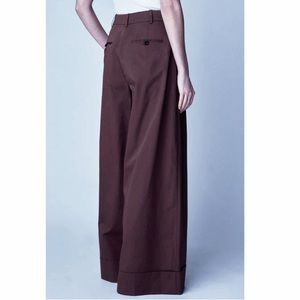 LOFT Wide Leg Cuffed Hem Pants